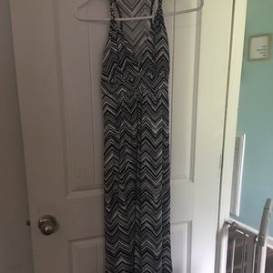 Black and white chevron maxi dress